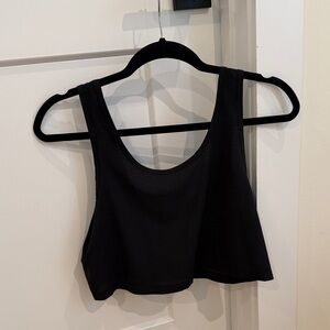 ALO Yoga Black Mesh Cropped Tank